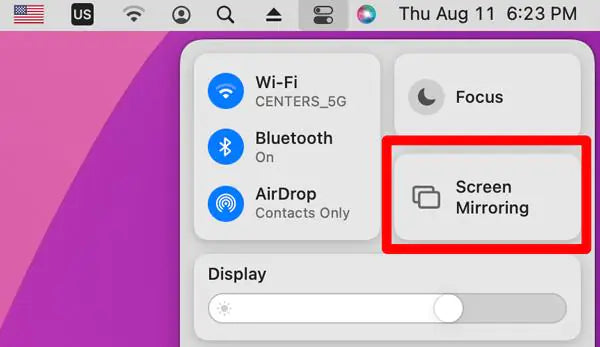 Mac laptop (Screen Mirroring)